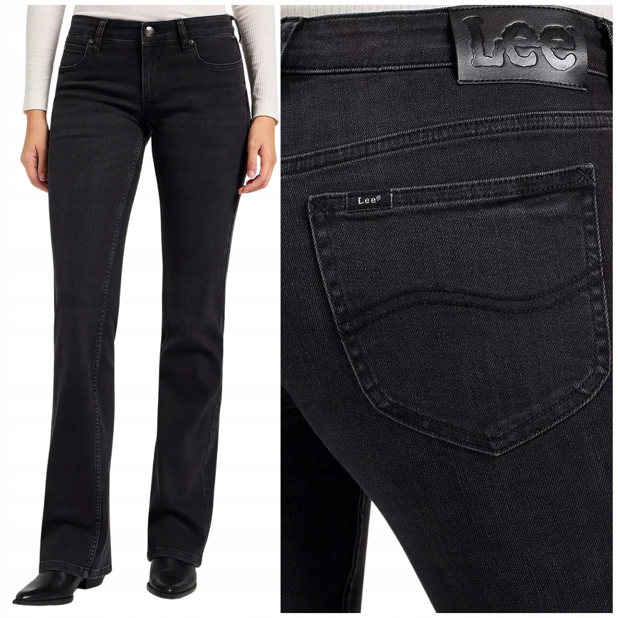Lee Jessica True Black rozšířené dámské džínové kalhoty W28 L31
