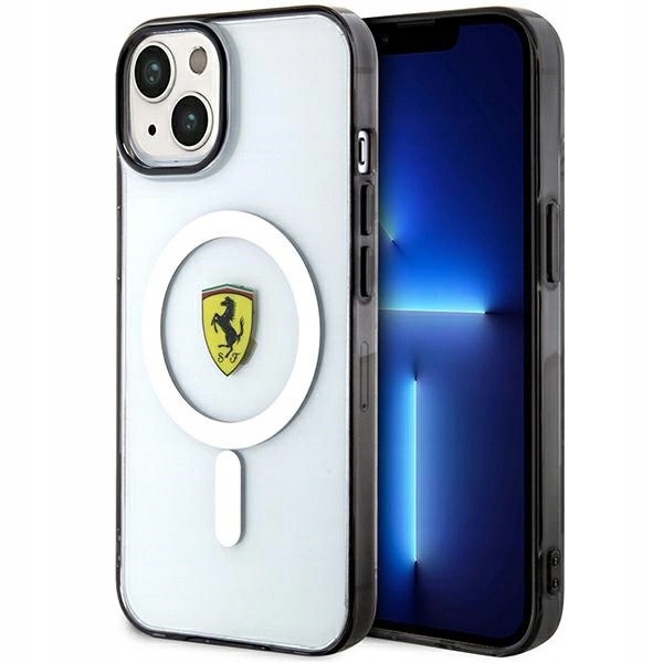Pouzdro Ferrari Outline MagSafe na iPhone 14 průhledné