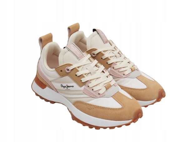 Pepe Jeans Dámské Sportovní Šněrovací Boty Béžové S Kůží 36 Awg