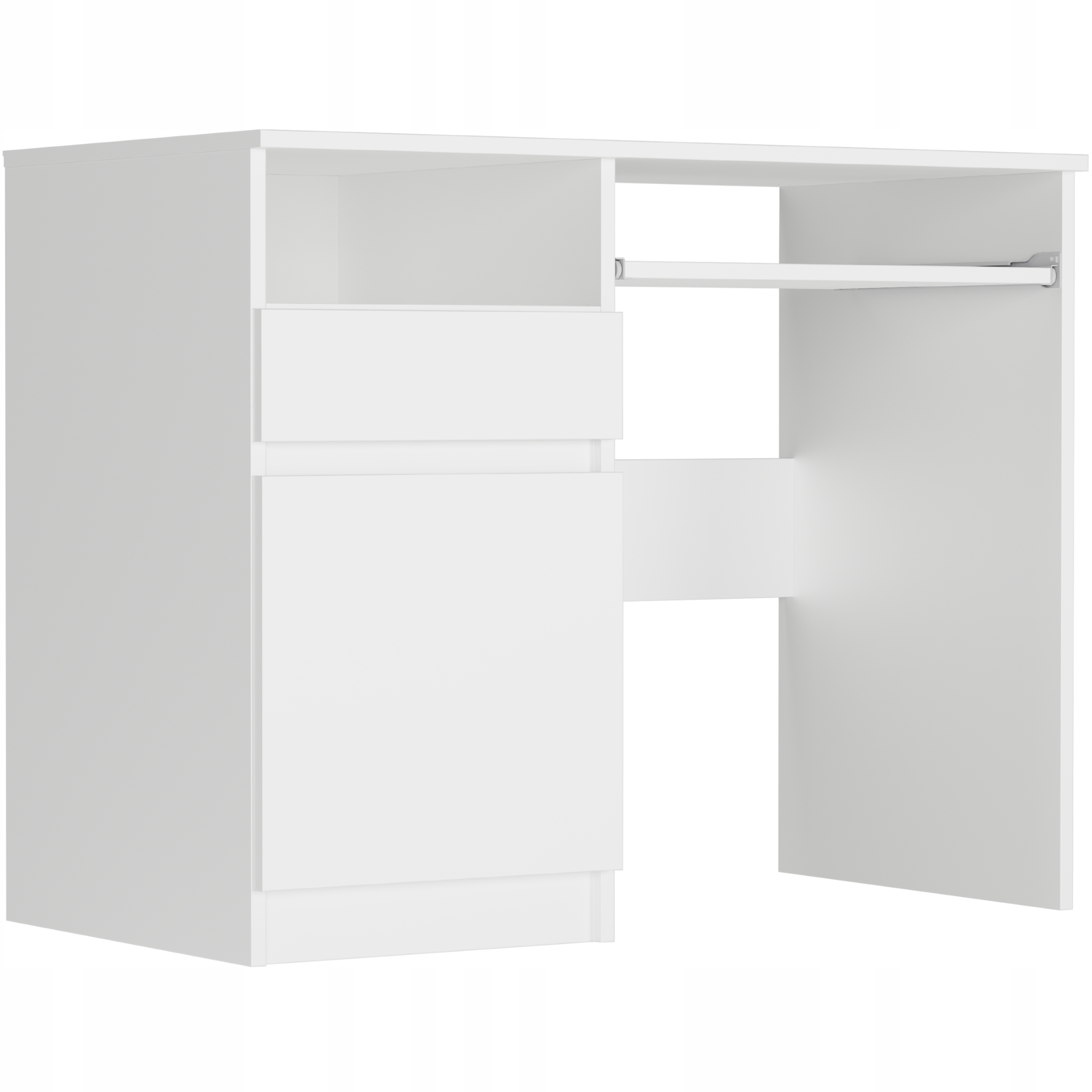 Meble biurko komputerowe stolik 96cm białe lewe N-35L