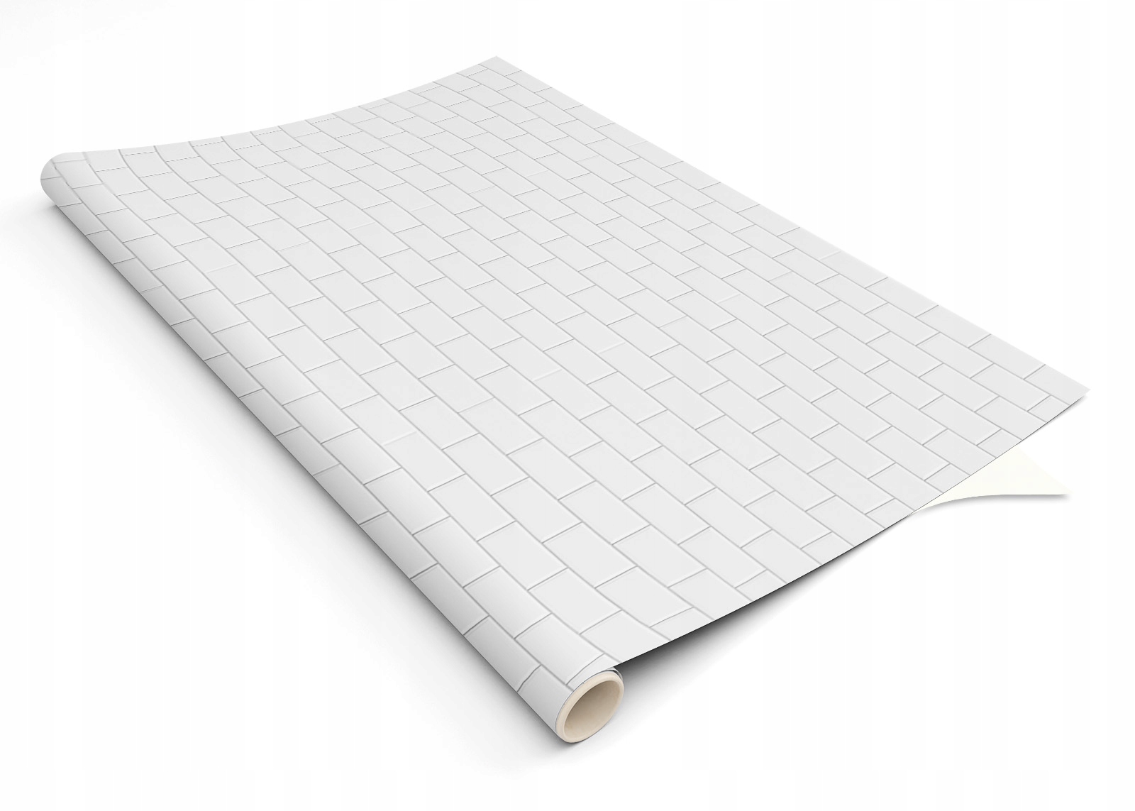 

naklejka meblowa laminowana biała cegła 120x60 cm