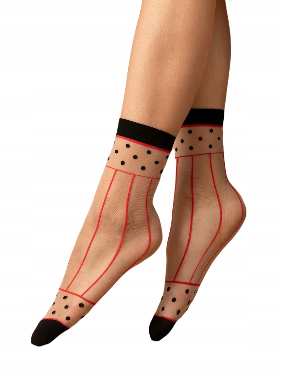 

Fiore Spicy Skarpetki damskie 15 Den poudre/red