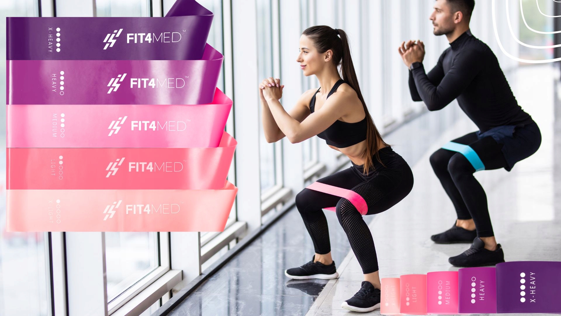 GUMY DO ĆWICZEŃ NIMI BAND FITNESS 5 SZT ZESTAW Kolor dominujący wielokolorowy