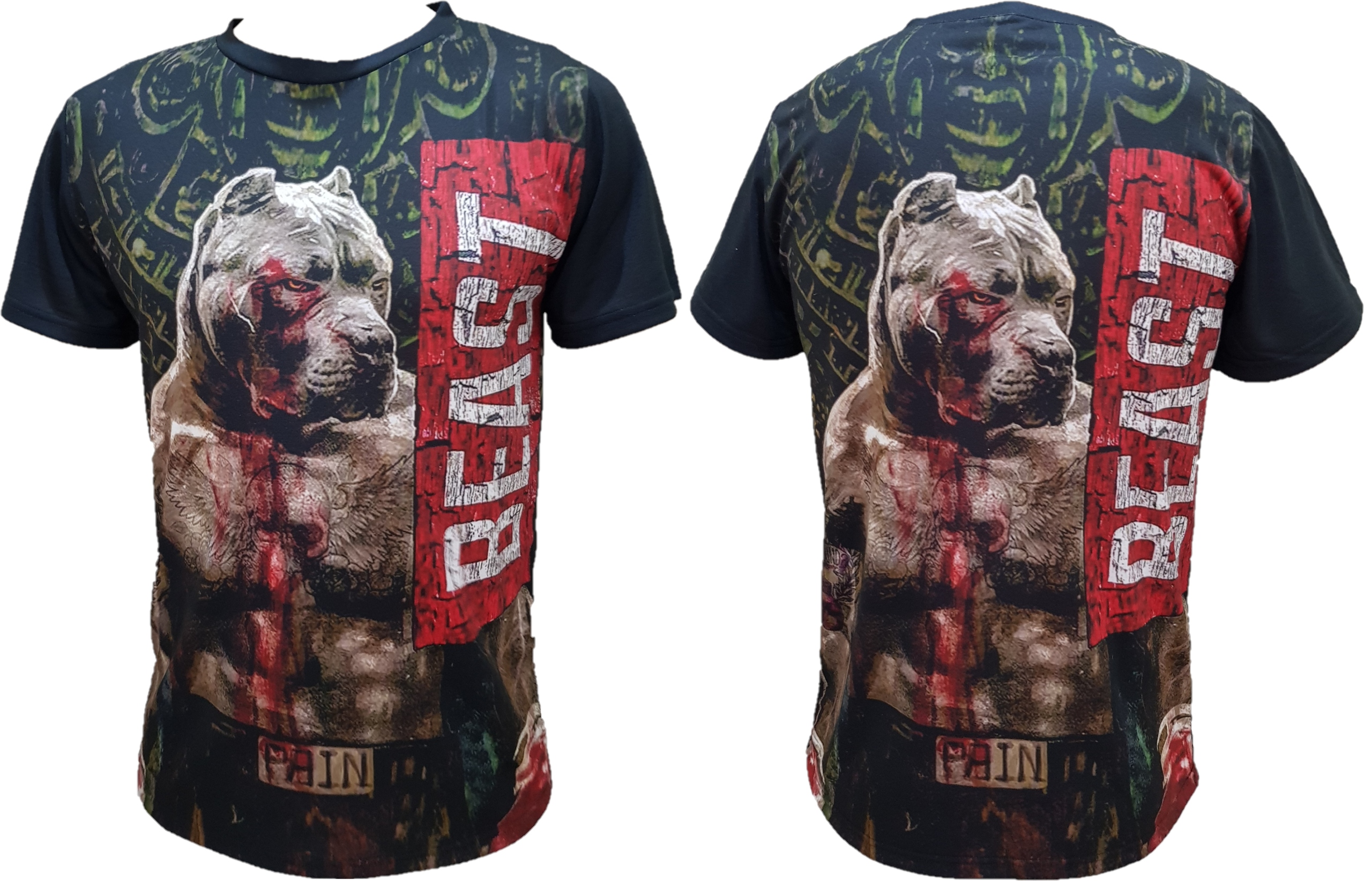 

Koszulka 3D z psem Pitbull Punisher Wilk roz. XL