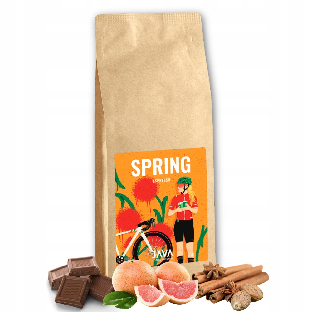 Káva zrnková Spring Espresso Indonesia 1 kg Arabica čerstvá, tmavě pražená