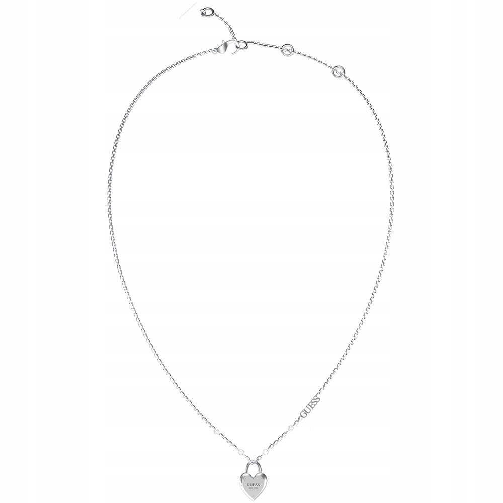 Náhrdelník Guess stříbrné srdce zirkon 45 cm