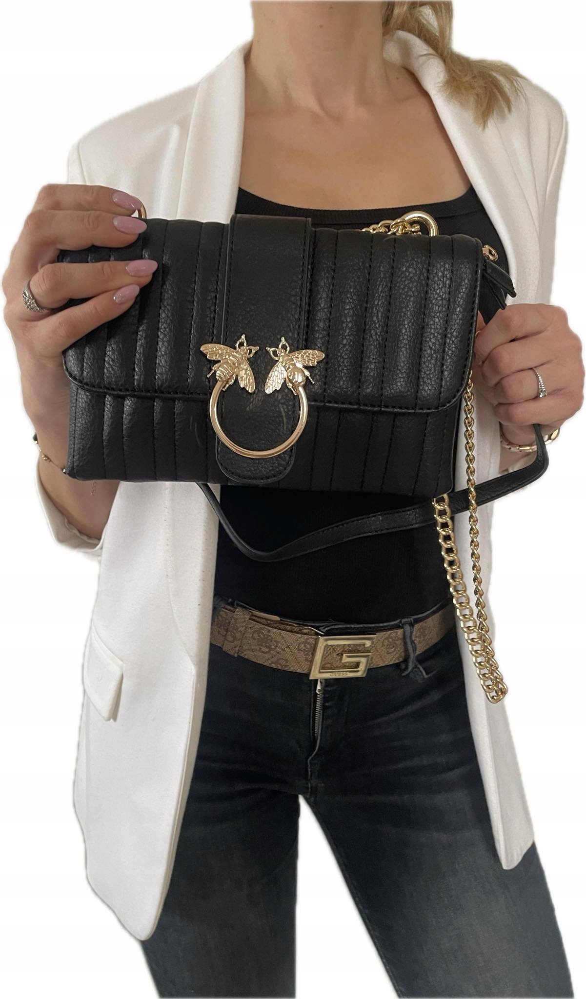 Torebka chanelka LISTONOSZKA PSZCZÓŁKI łańcuszek Marka G&T