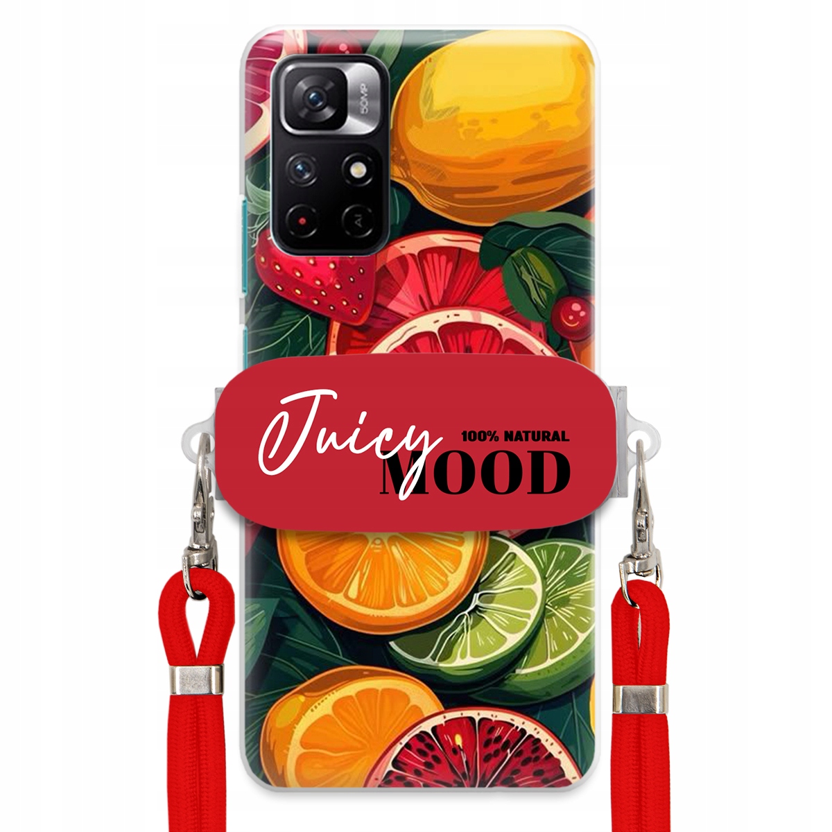 Puzdro pre Xiaomi Poco M4 Pro 5G Červené vodítko držiak Juice Mood Módne