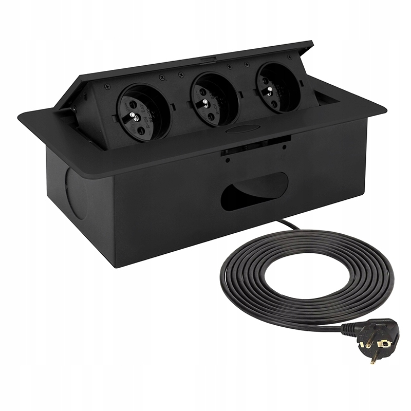 Zásuvka zapuštěná do pracovní desky Kombibox 3x230V černá