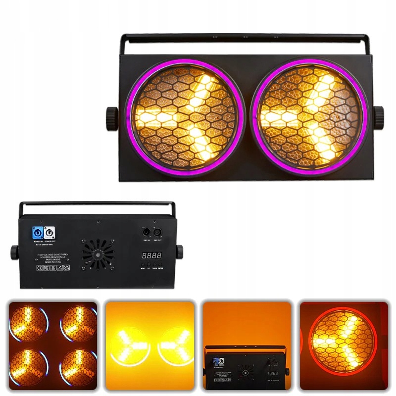 LAMPA SCENICZNA LED COB BLINDER 2x COB RGB RING DMX STROBO DJ DISCO