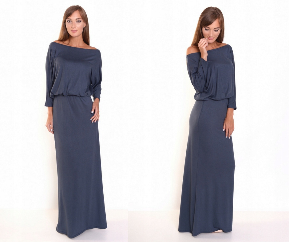 Dlouhá šaty netopýr oversize maxi S/m