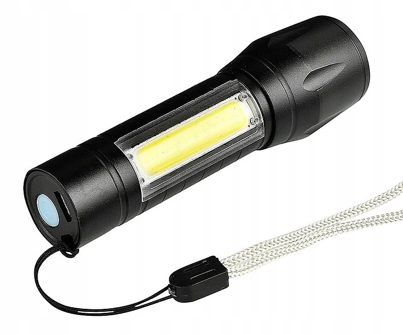 

Latarka Taktyczna Super Mocna led Cob zoom Aku