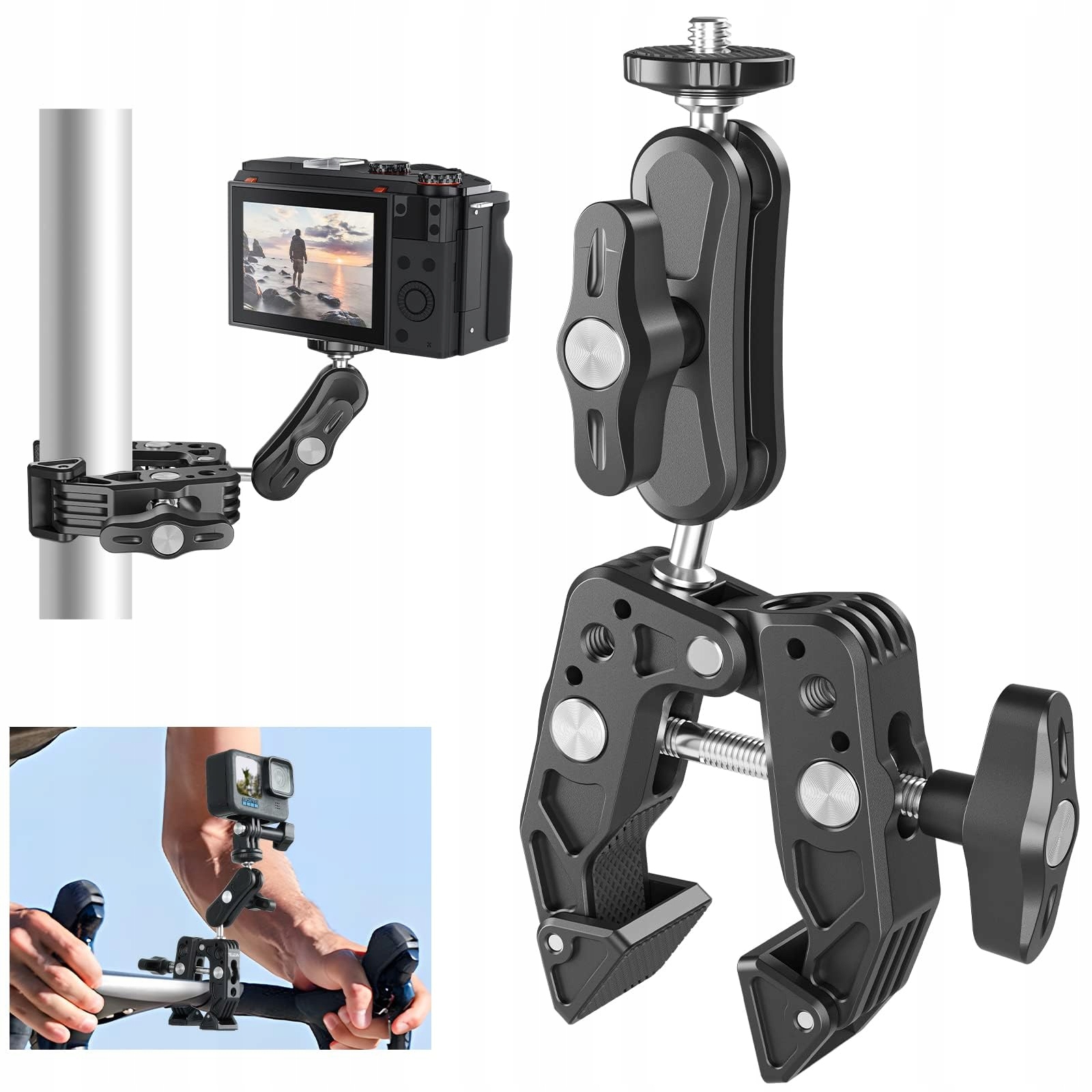 TELESIN Uchwyt Rowerowy 360 Stopni Do Kamer GoPro Insta360 DJI Osmo