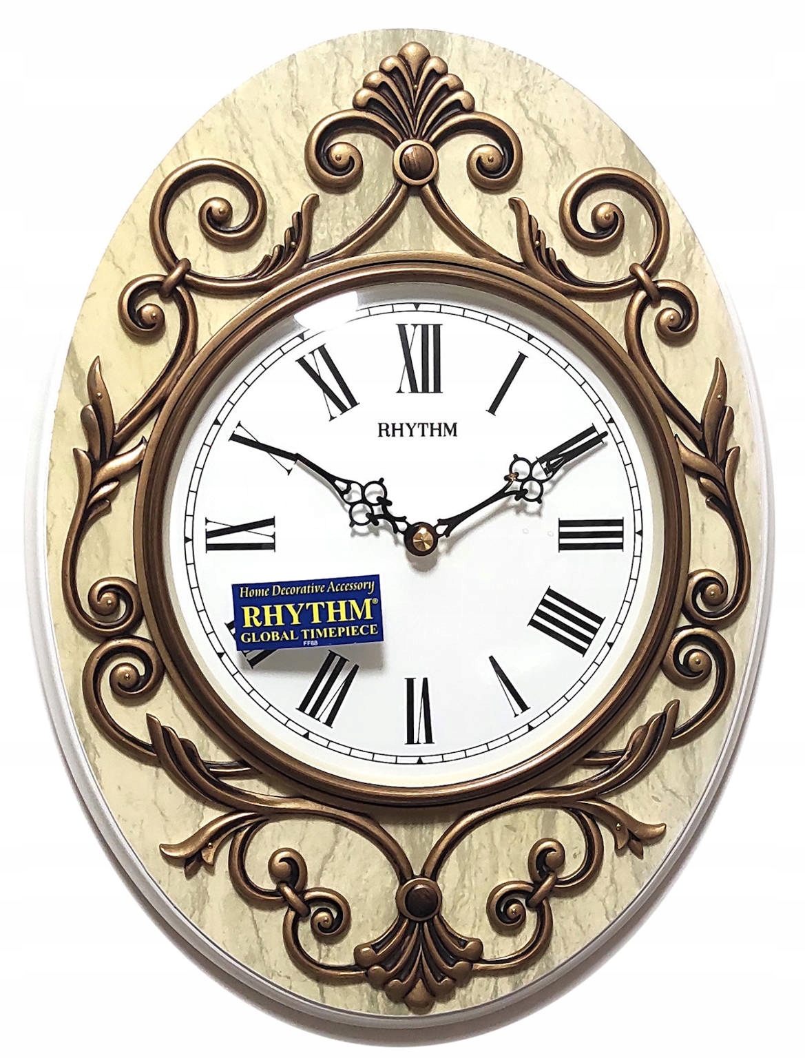 Drevené Rustikálne Nástenné Hodiny Rhythm 29x39 cm