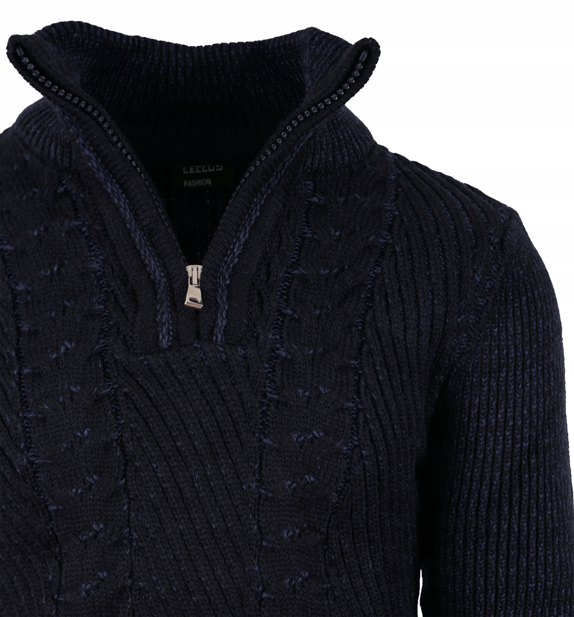 SWETER GOLF GRUBY WEŁNIANY GRANAT STÓJKA ZAMEK 2XL Marka inna