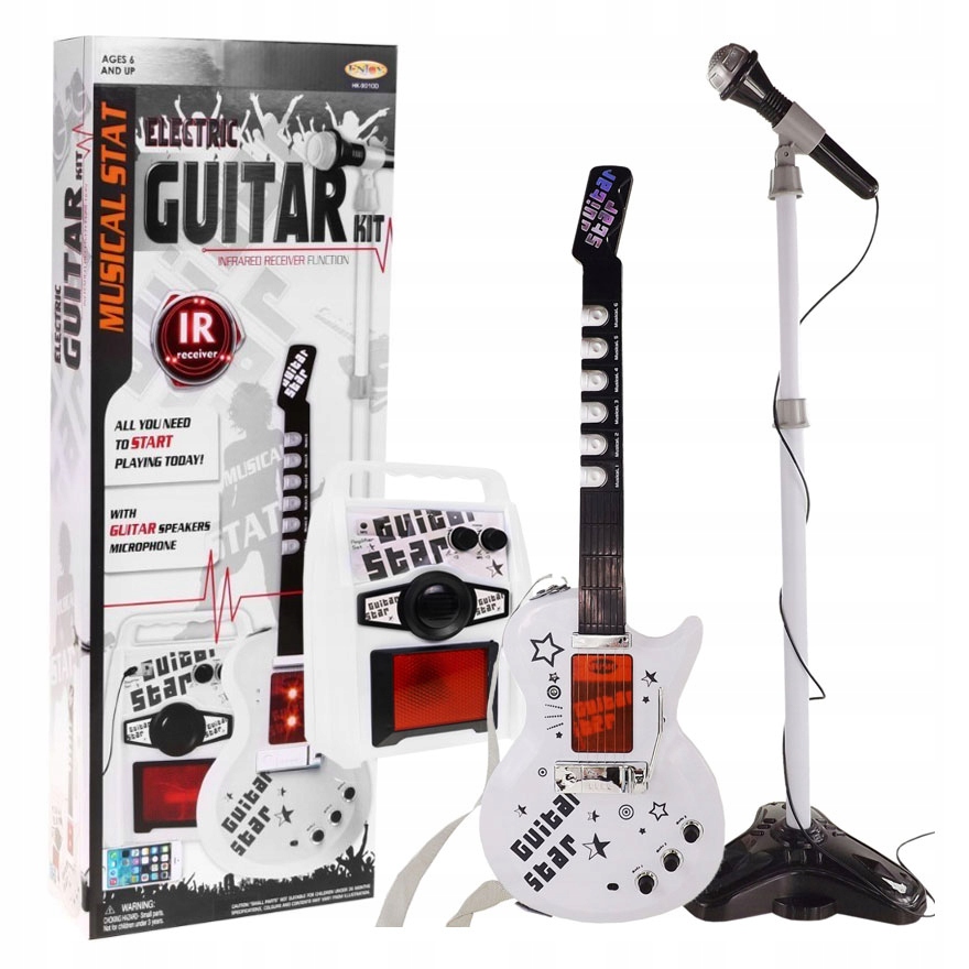 Gitara Elektryczna z Mikrofonem Statyw Wzmacniacz