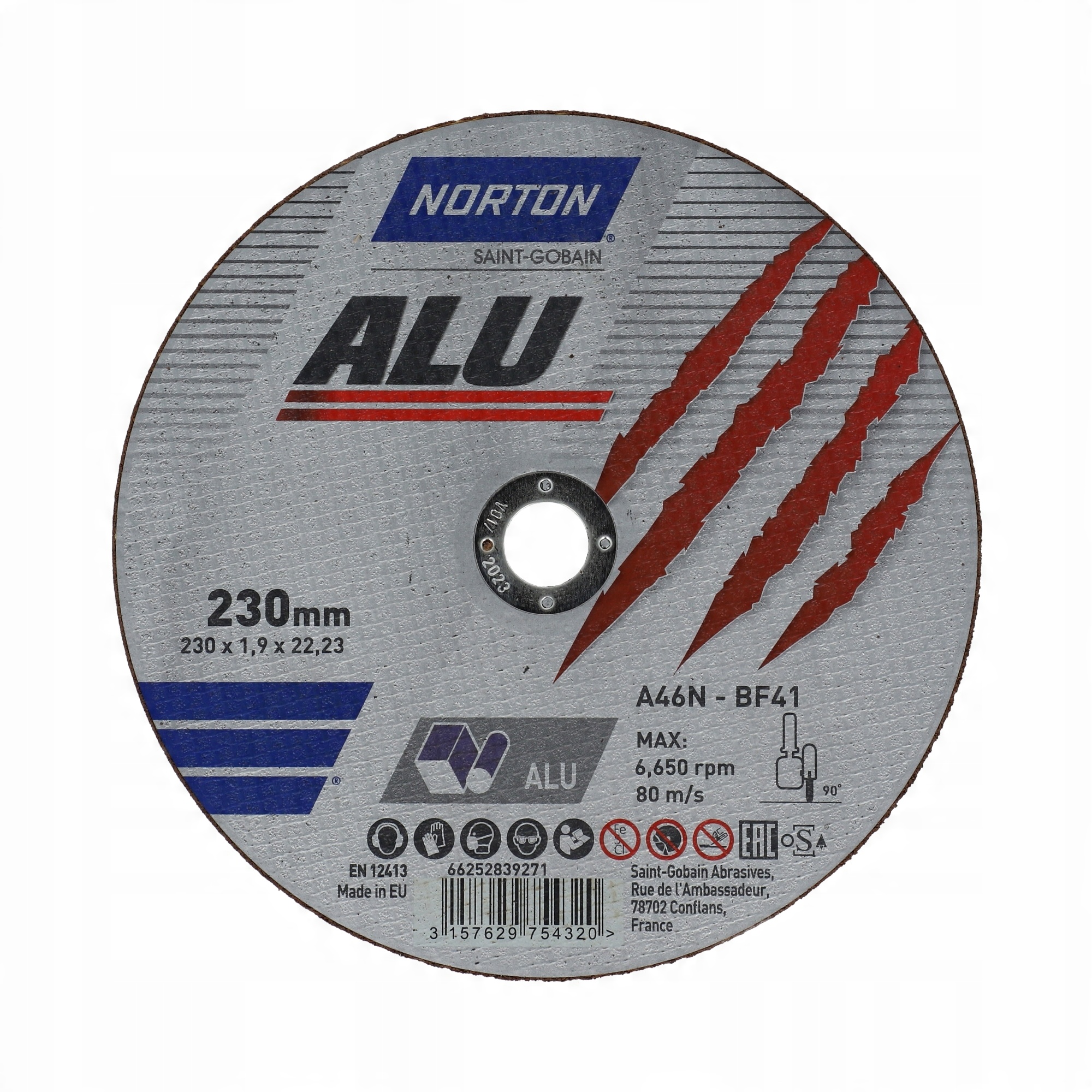 

Tarcza Do Aluminium Norton Alu 230x1.9x22.23