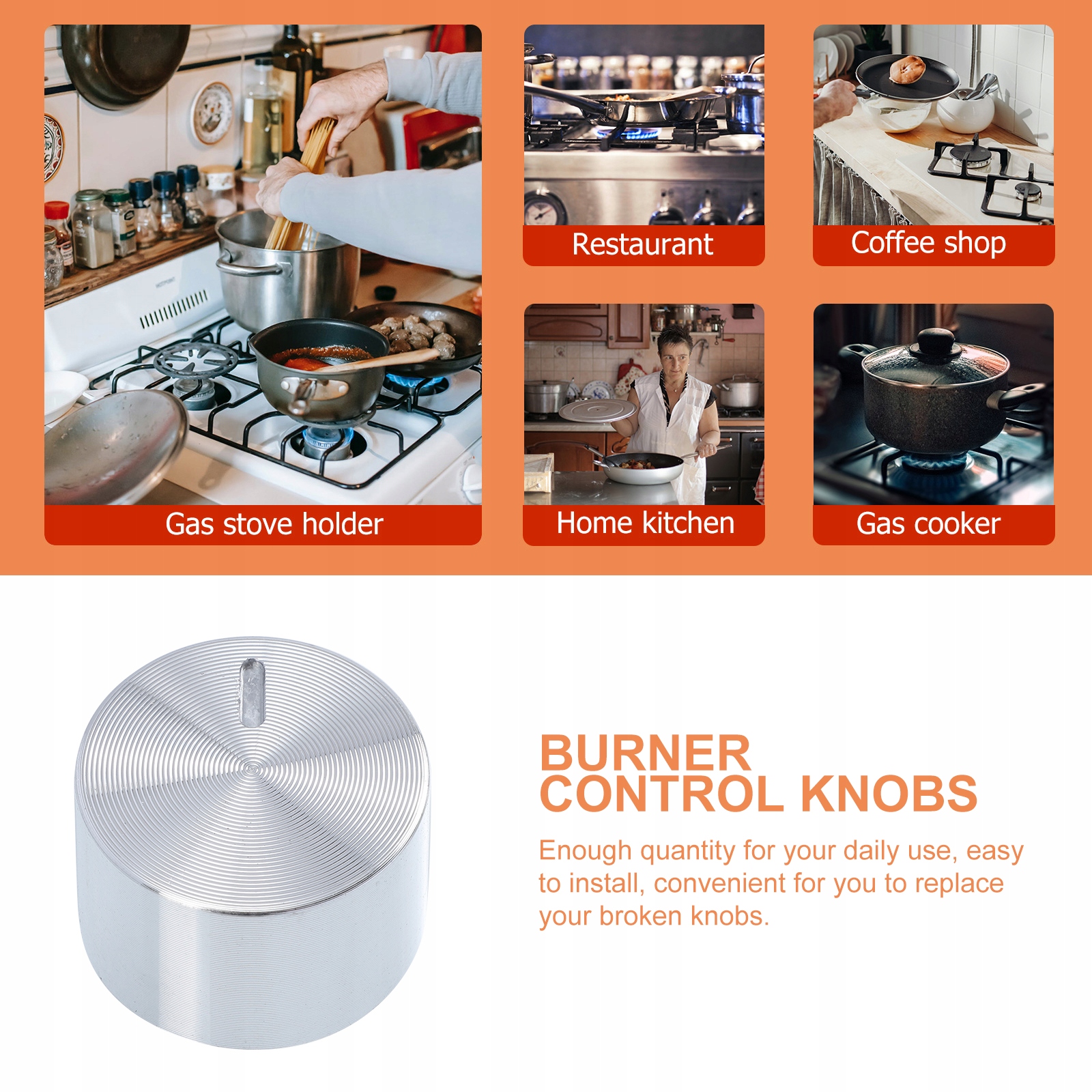 GAŁKA PIECA GAZOWEGO METAL ALUMINIUM 5 SZT Marka bez marki