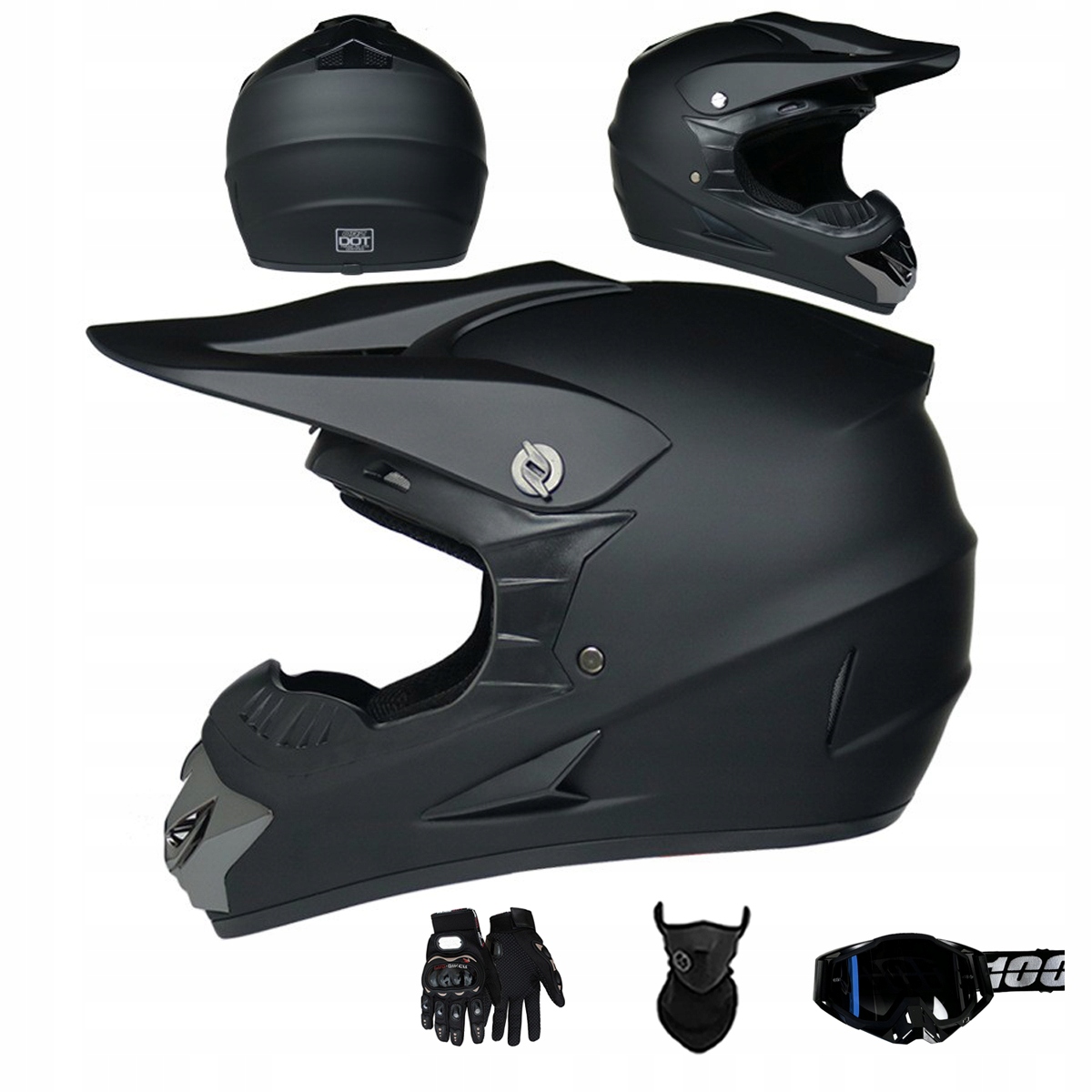 Motocyklová Přilba Crossová Lehká Enduro Quada Brýle Rukavice Maska L