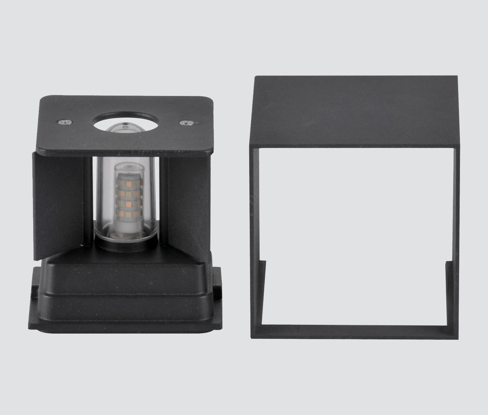 Lampa elewacyjna LED kinkiet ogrodowy 1xG9 SuperLED IP44 szary Kolor grafit odcienie szarości i srebra