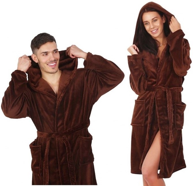 

DecoKing Szlafrok Kapturem Mikrofibra BRĄZOWY/3XL