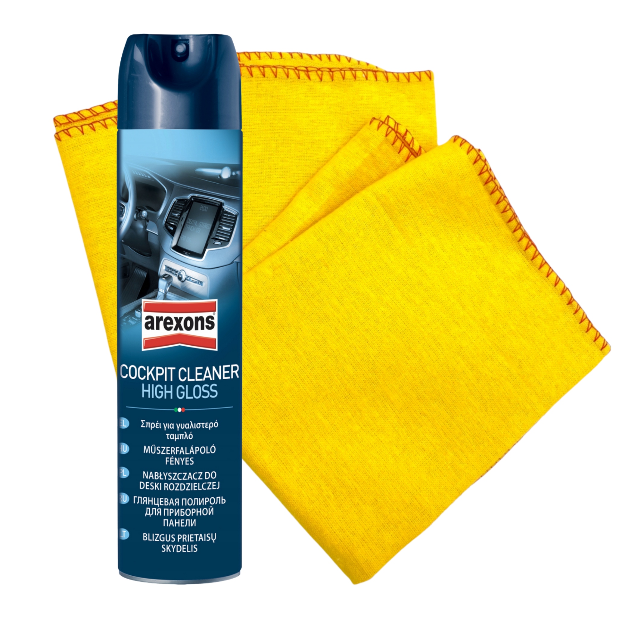 Zestaw do Czyszczenia Auta Ściereczki Mikrofibra 2 szt Środek do Kokpitu