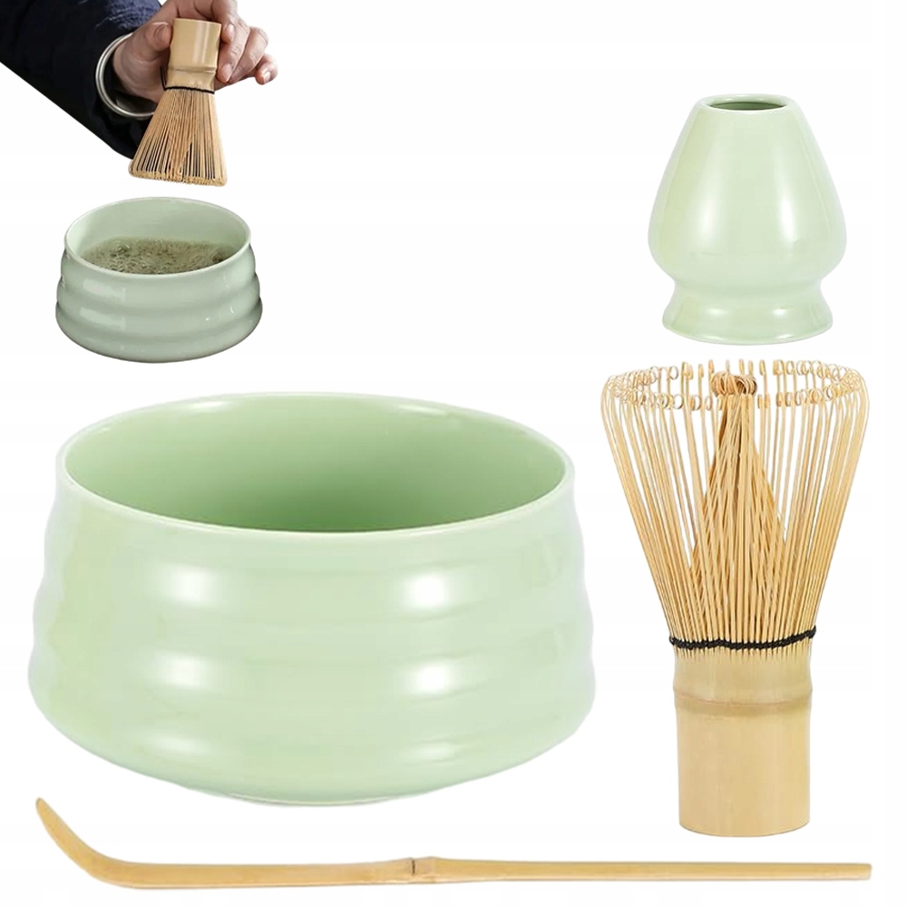 Čajový Set Matcha Ceremoniální Šálek Metla Stojan 4V1 Dárek