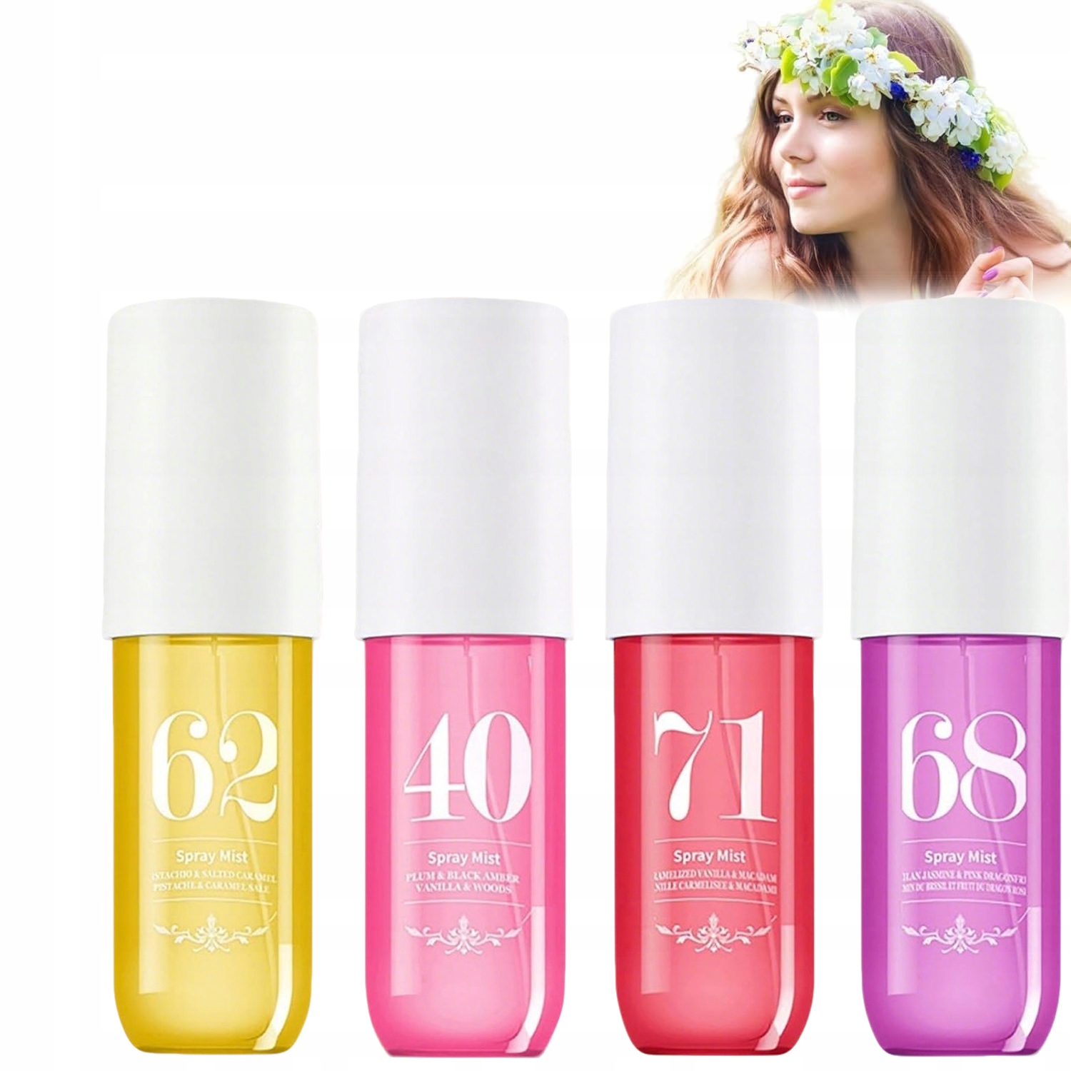 4 x Sada vůní pro ženy Přírodní květinová a ovocná vůně 90 ml