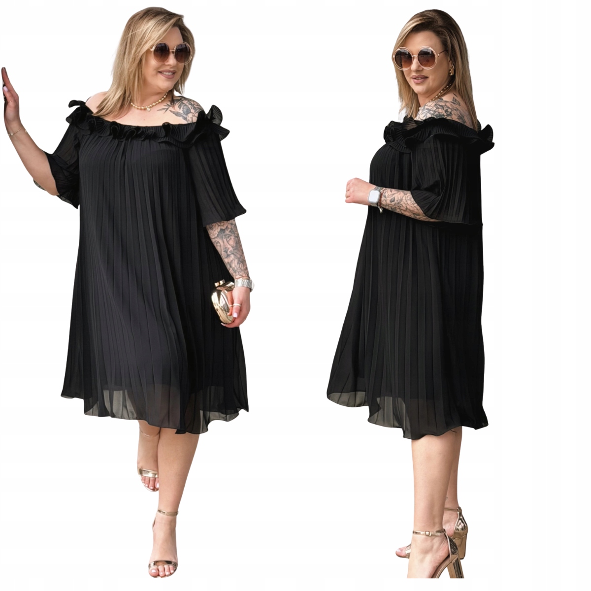 Šaty Velké velikosti Plus Size Dámská Cavaricci Na Svatební Hostina Černá
