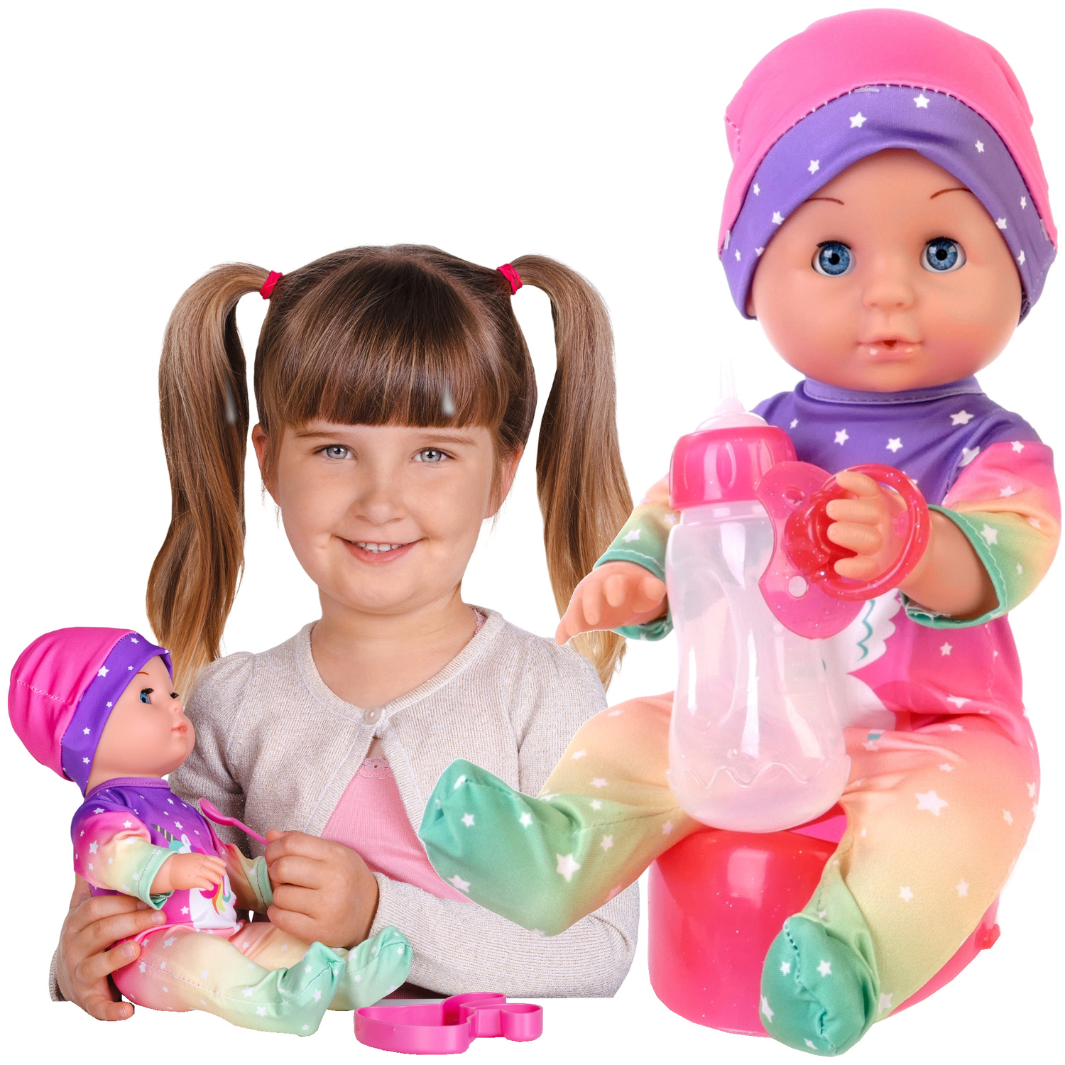 

Lalka Natalia Siusiająca Bobas Zestaw Siusia 30cm