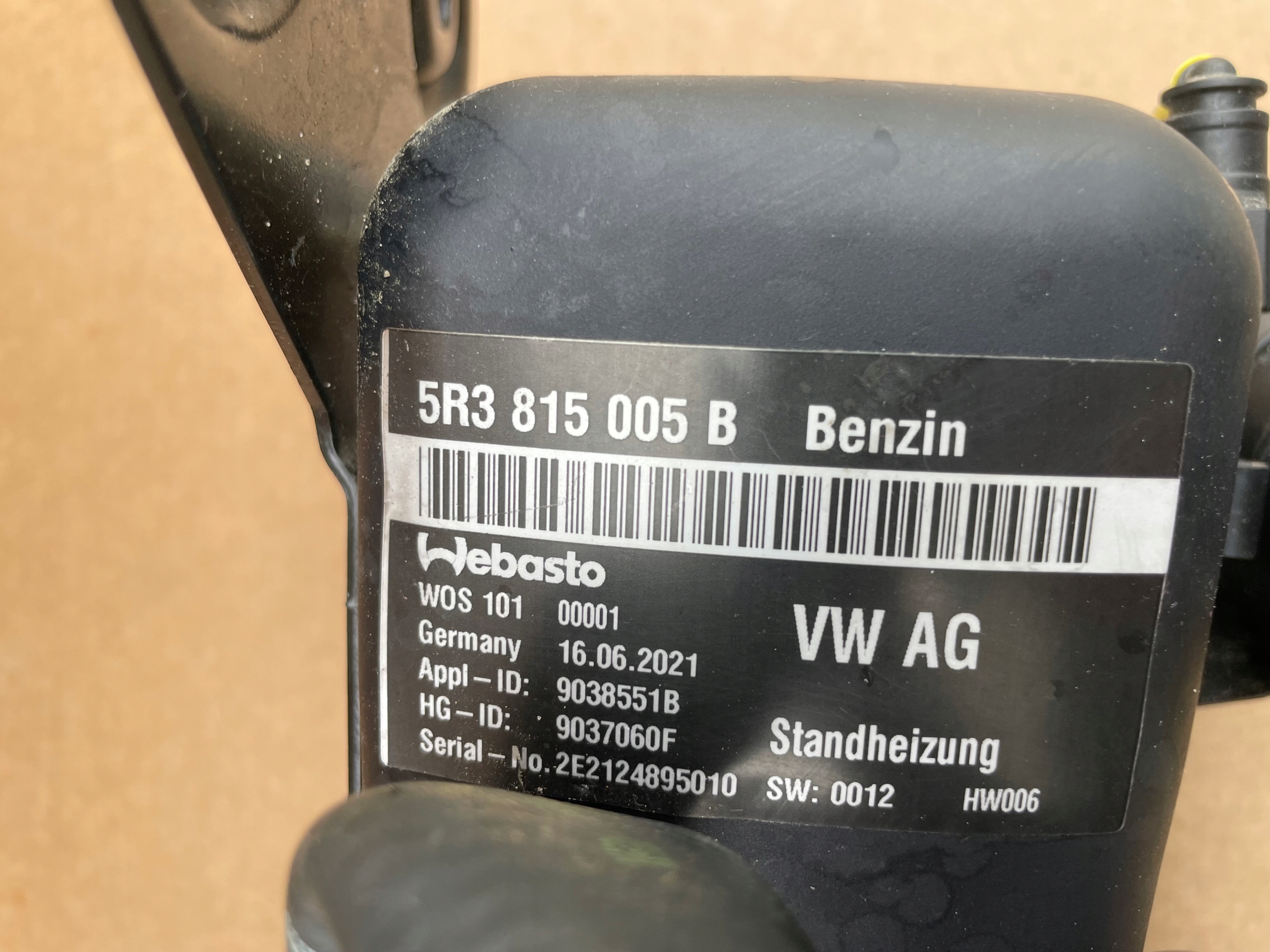 WEBASTO Complets VW CADDY SKODA AUDI 5R3815005B Comme Neuf Original