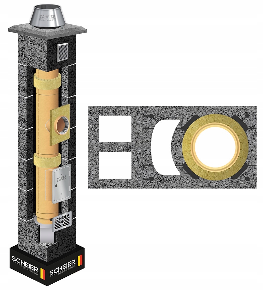 Keramický systémový komínový systém KW+W2 fi 200 5 m Standard 36x74