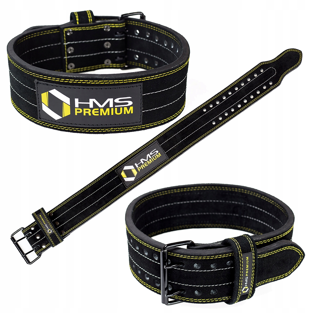 TRENINGOWY SOLIDNY BLACK ROZM.L PAS DO ĆWICZEŃ SIŁOWYCH STABILIZUJĄCY HMS