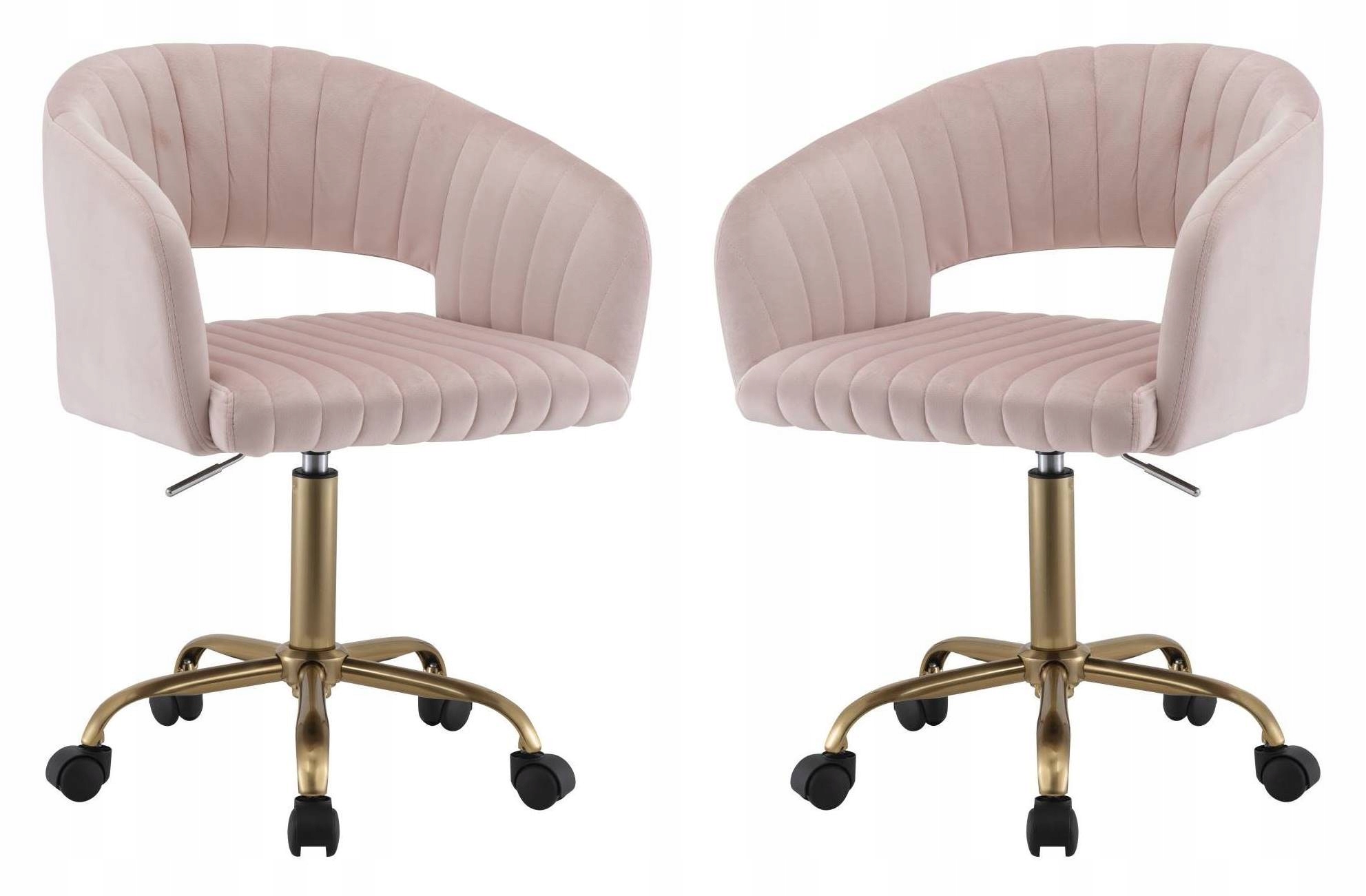 Fotel Obrotowy Michel Różowy Tkanina Velvet Pracowniczy Niski Krzesło 120kg