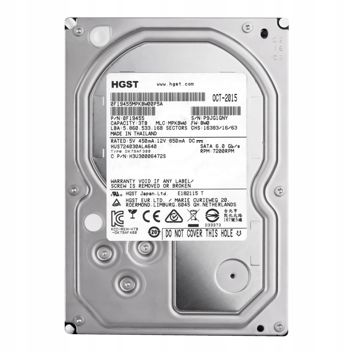 Hgst UltraStar 7K4000 3TB 7.2K 64MB Sata III 3.5'' HUS724030ALA640