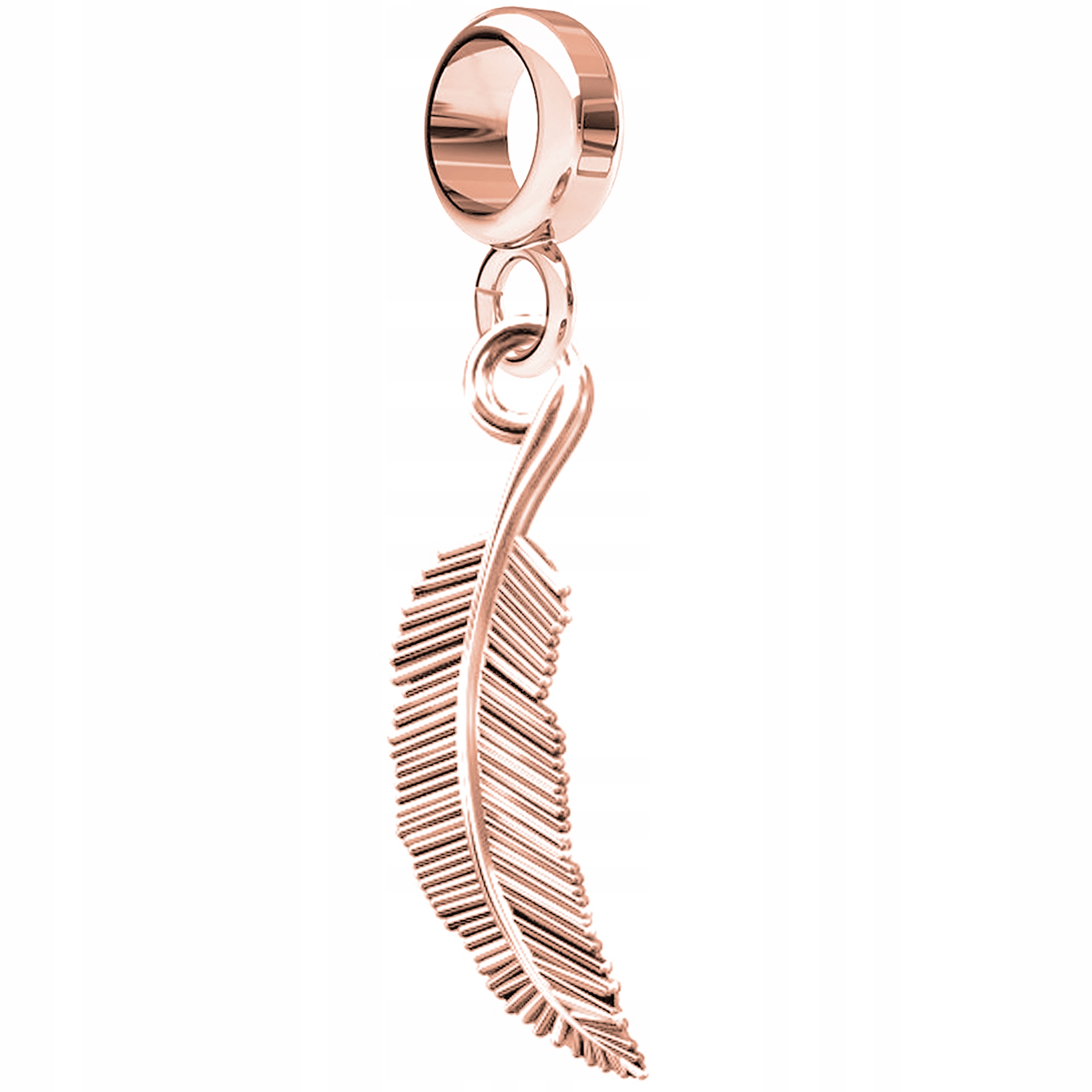 Visací přívěsek Pírko růžové zlato 925