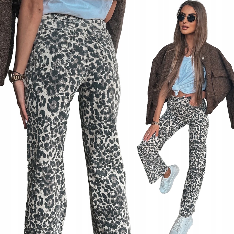 Kalhoty zvony pantera elastické bavlněné zapínání na knoflík, velikost Xs