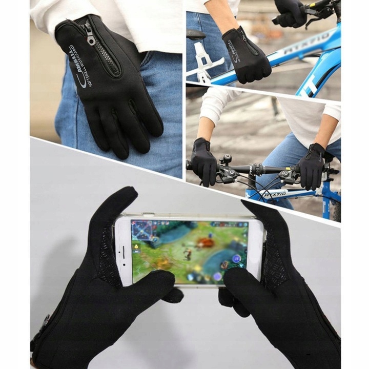 DOTYKOWE RĘKAWICZKI WODOODPORNE SPORTOWE RĘKAWICE ROWEROWE BIEGANIA ZIMOWE Kod producenta NARCIARSKIE SNOWBOARDOWE NA NARTY SNOWBOARD