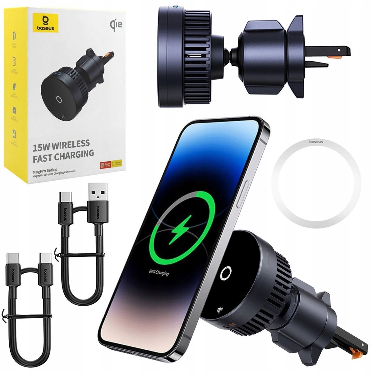 Baseus Indukční držák s MagSafe 15W ventilátor do mřížky pro iPhone