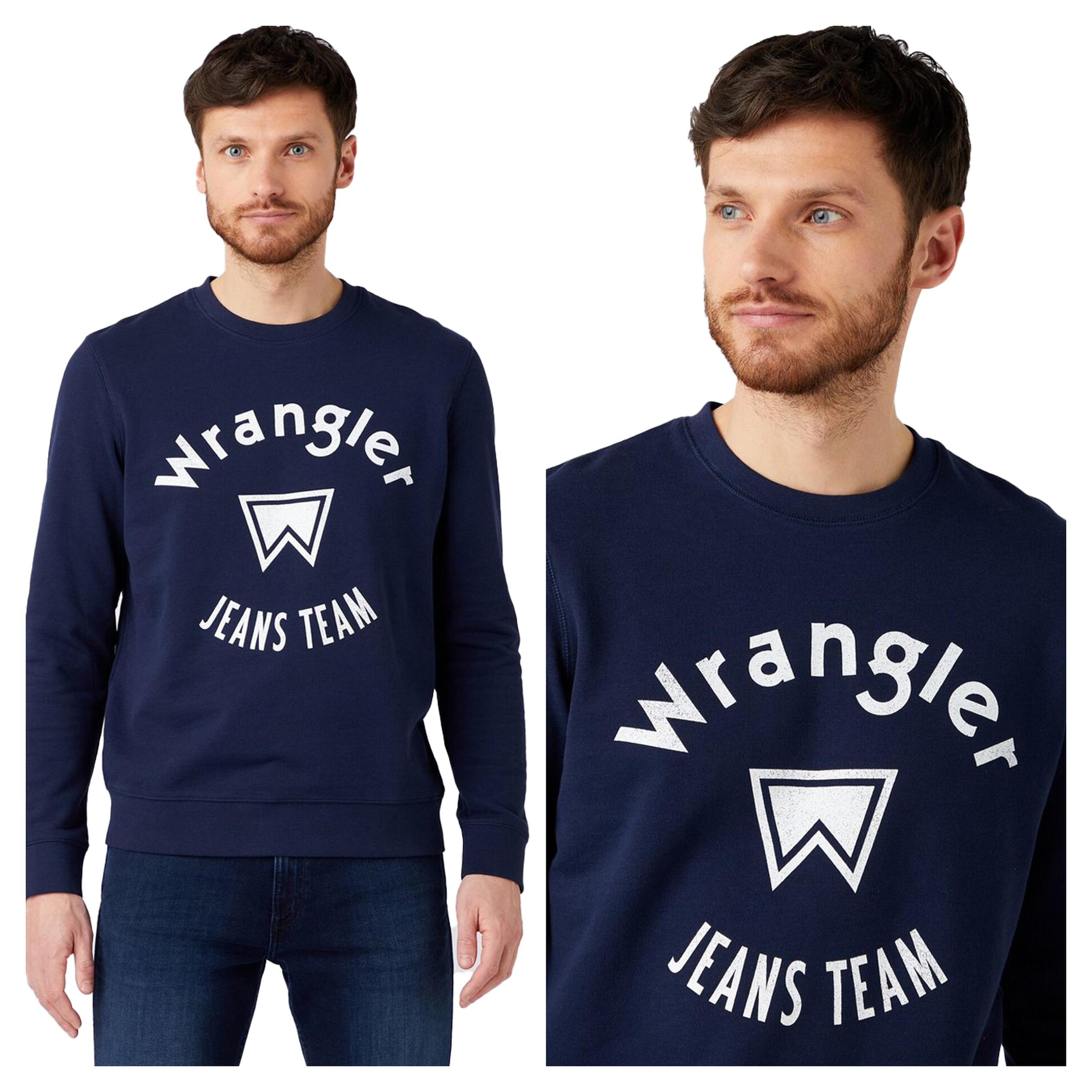 Wrangler Crew Pánská Mikina S Klasickým Logem A Potiskem M