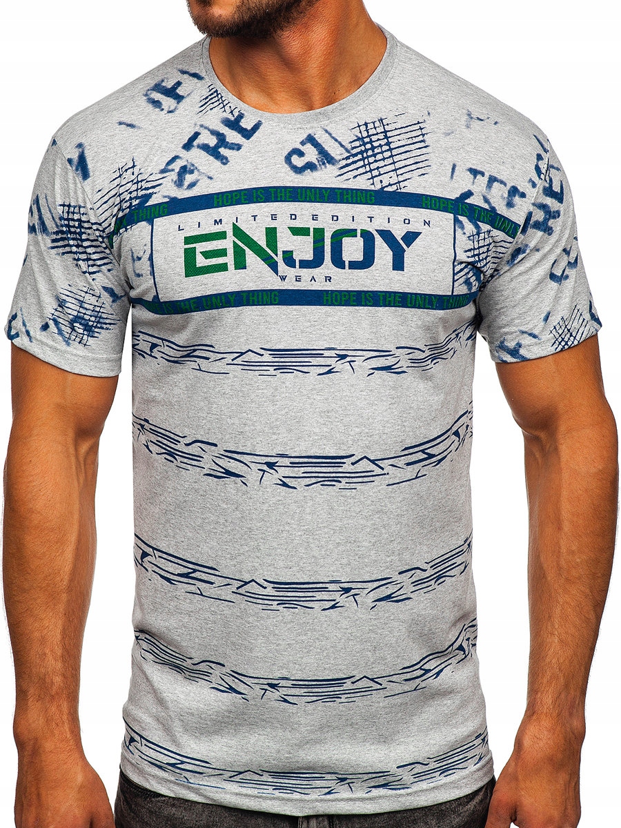 

T-shirt Bawełniany Męski Szary 14471 Denley_l