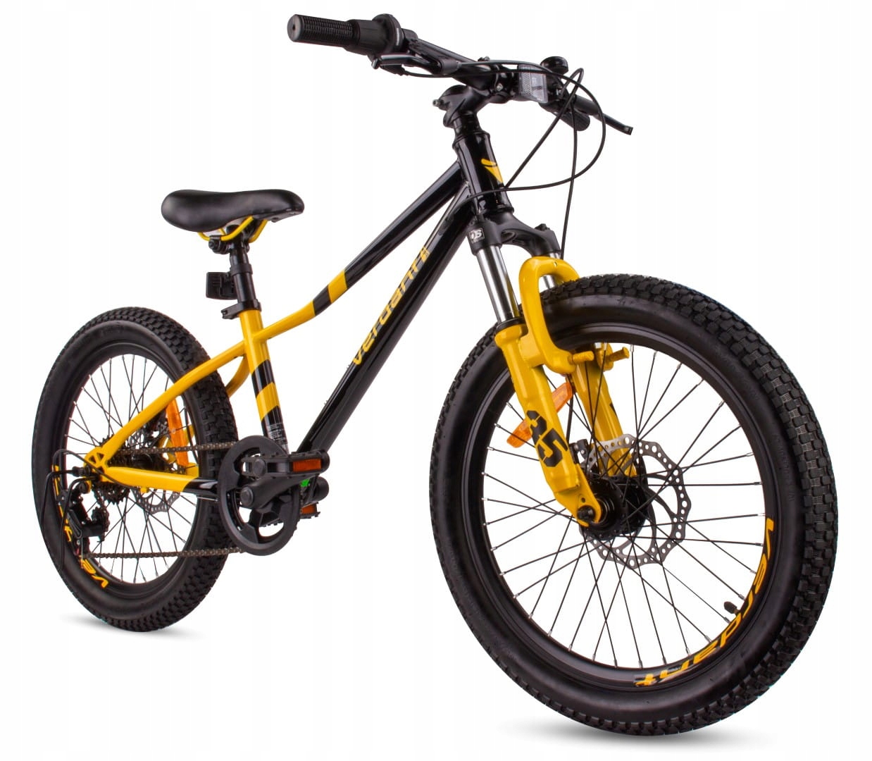 Rower dziecięcy Sun Baby 20 cali żółty stalowy 6 biegów tarczowe