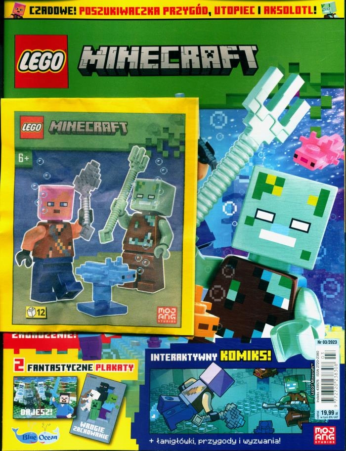 LEGO MINECRAFT 3 / 2023 + POSZUKIWACZKA+UTOPIEC+AKSOLOTL