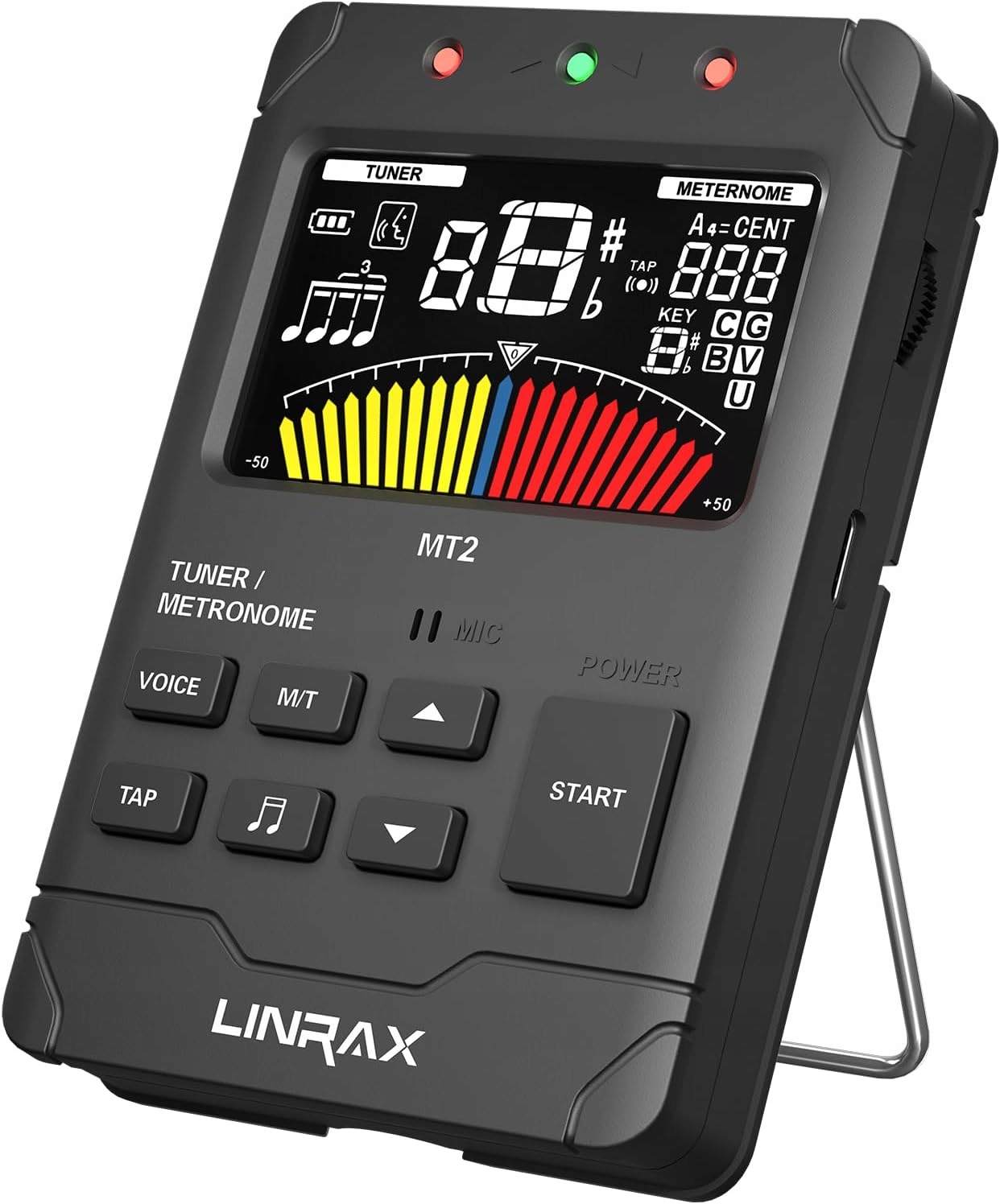 Metronom Tuner 3V1 Nabíjecí Pro Kytaru Basovou LCD