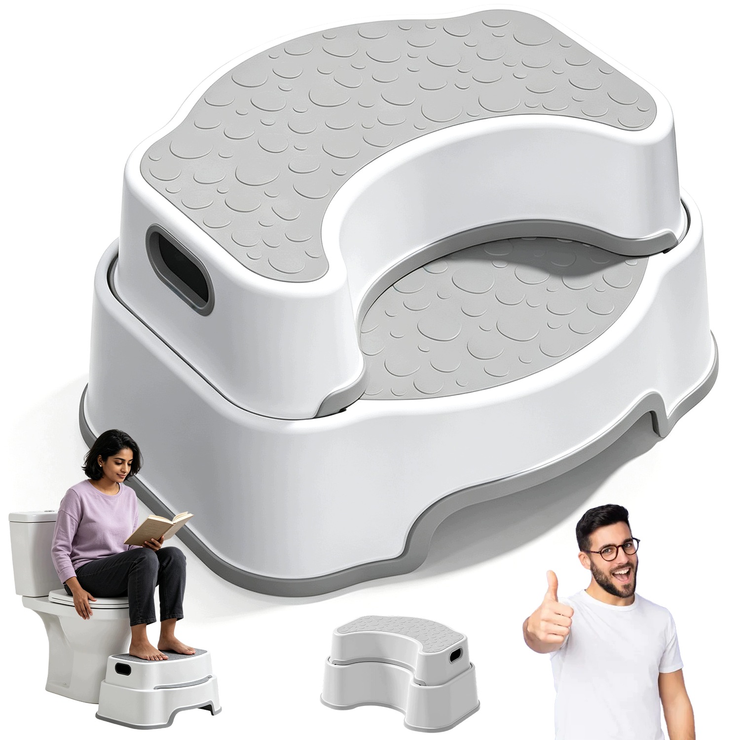 Šedá Ergonomická Toaletní Stolička Pro Děti A Dospělé Seniory