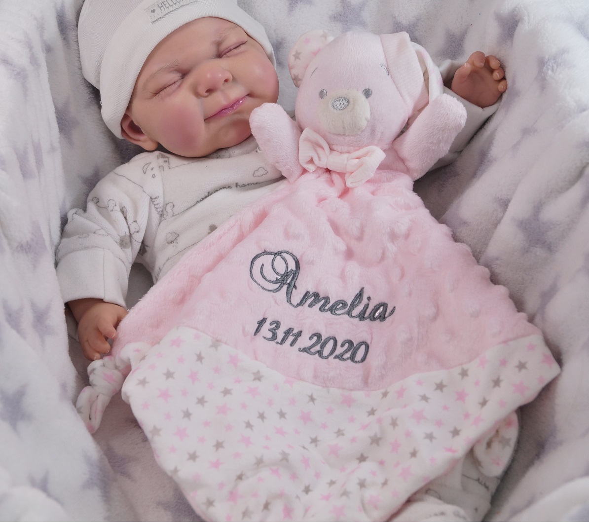 BotoBaby - Przytulanka z imieniem - Miś haft MINKY prezent Wiek dziecka 0 +