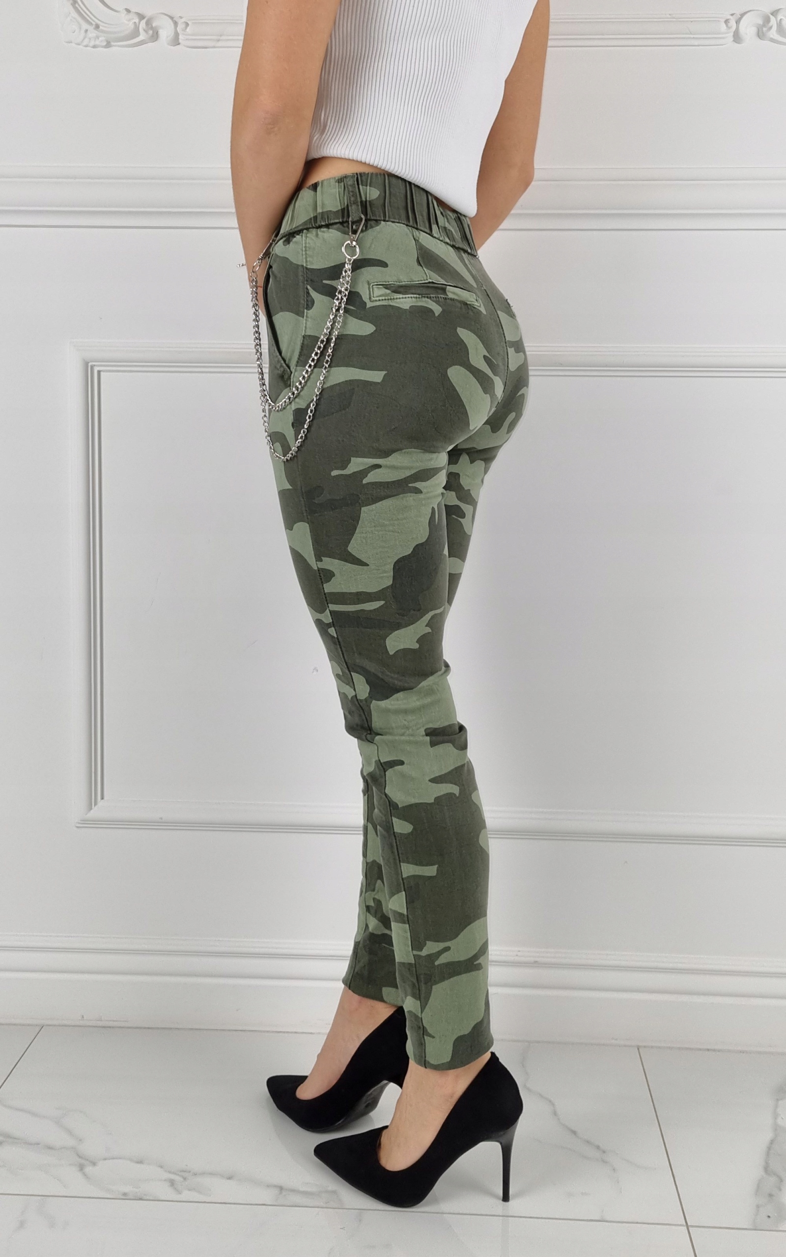 #DAMSKIE SPODNIE MORO MŁODZIEŻOWE MILITARNE CARGO# Rozmiar 36