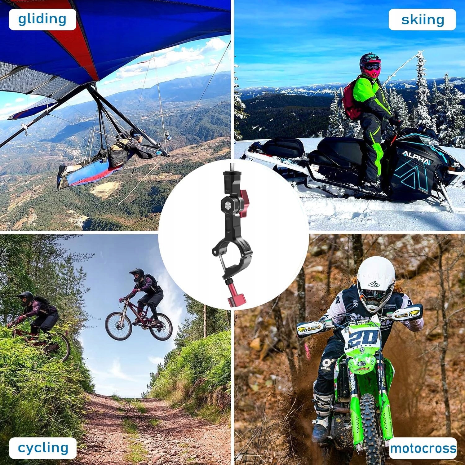 UNSTINCER Uchwyt Kamery 7-35mm Regulowany 270° Do GoPro Insta360 — miniatura 9
