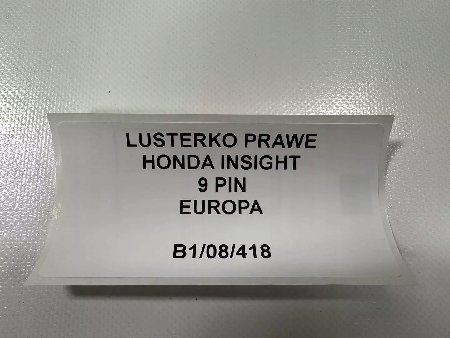 LUSTERKO PRAWE HONDA INSIGHT 9 PIN EUROPA ORYGINAŁ Wersja Europejska