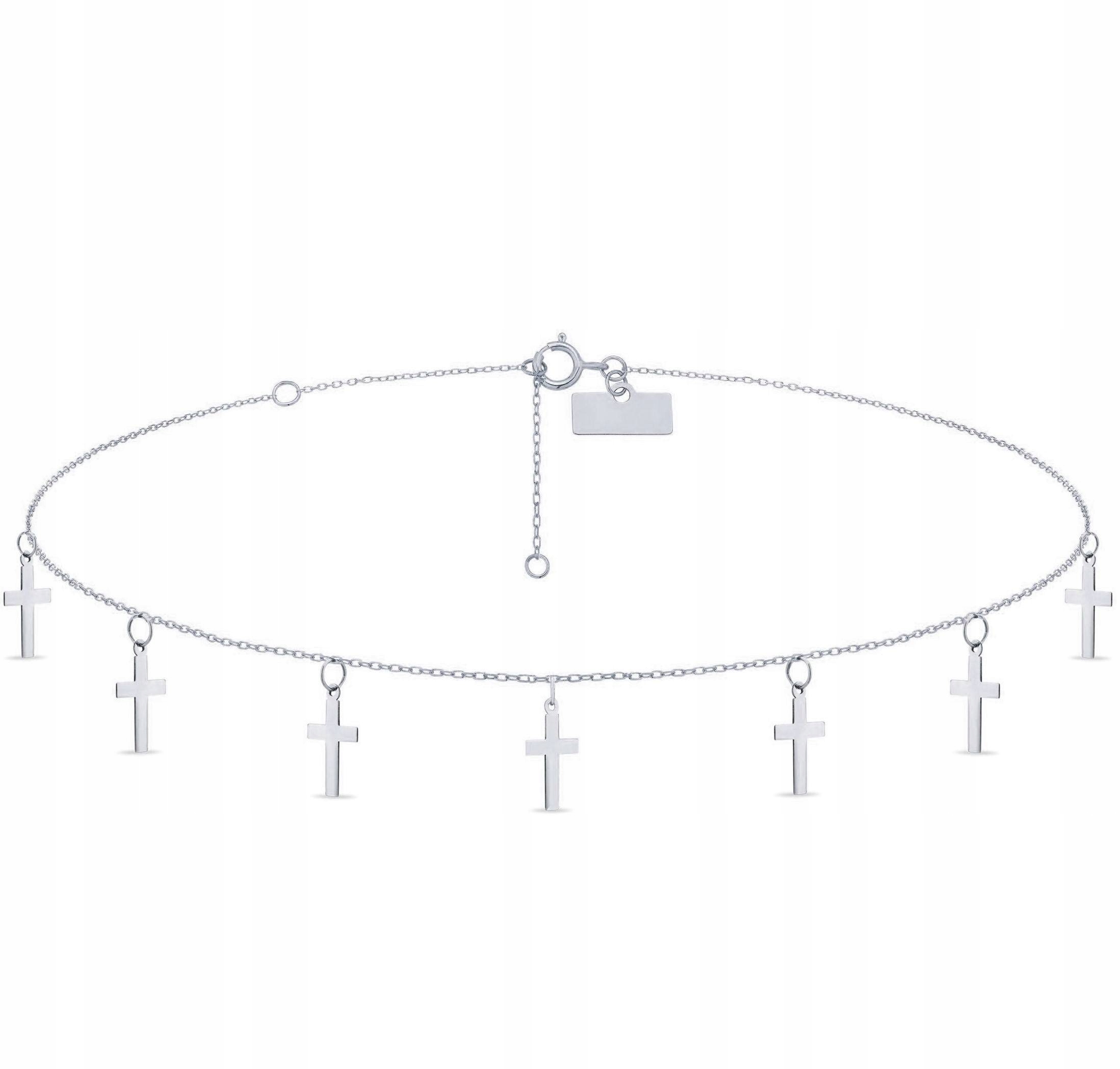 

Srebrny naszyjnik 925 Celebrytka Choker Krzyżyki